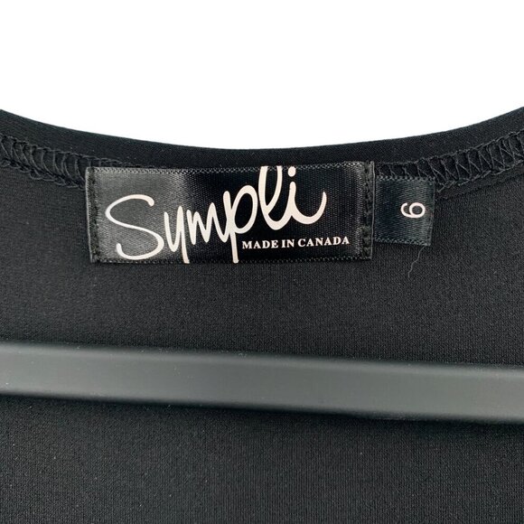 Sympli Dress Womens 6 Black Asymmetrical Flowy Jersey Stretch Tunic Capsule Fall - Picture 3 of 5